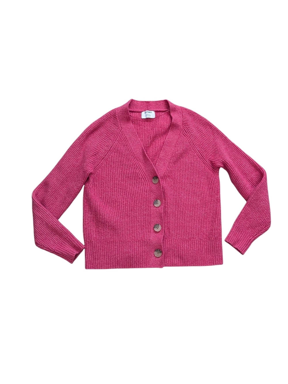 Old Navy Raspberry Pink V-Neck Button Cardigan